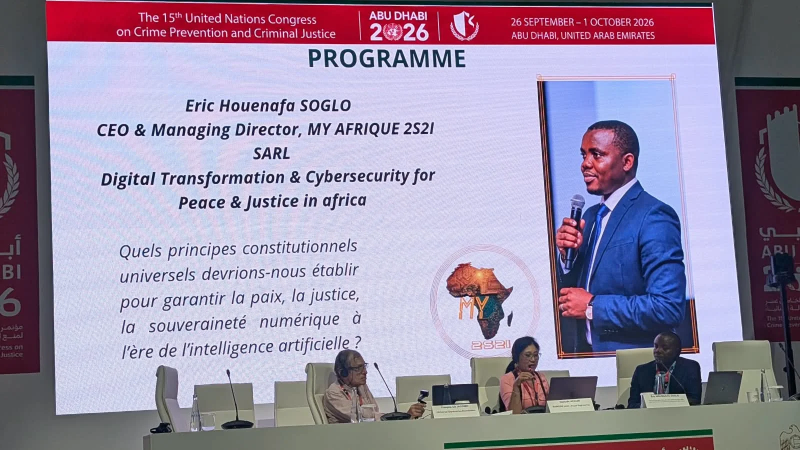 Présentation du programme d’une intervention d’Éric Houenafa Soglo à Abou Dhabi